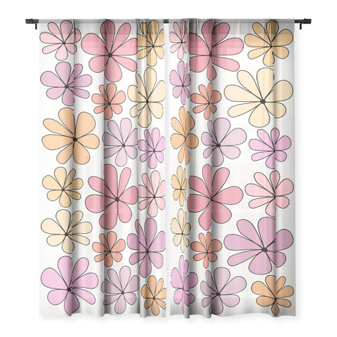 Colour Poems Retro Daisy Multicolor IV Sheer Non Repeat