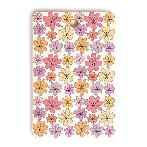 Colour Poems Retro Daisy Multicolor IV Cutting Board Rectangle