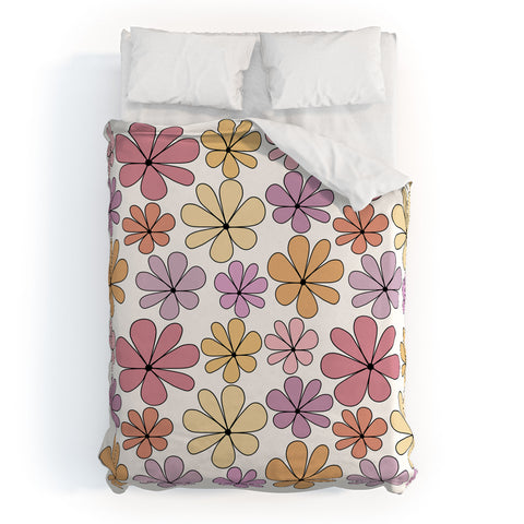 Colour Poems Retro Daisy Multicolor IV Duvet Cover