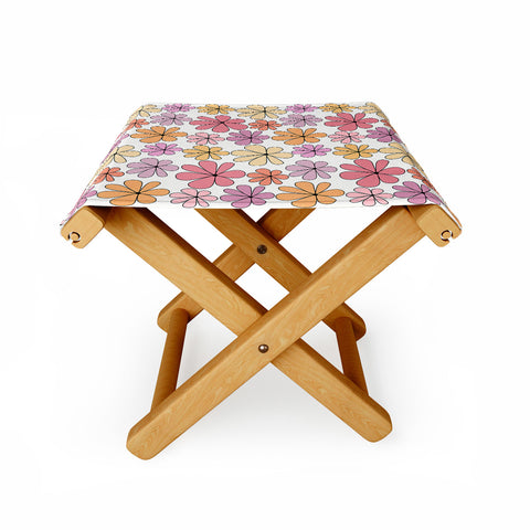 Colour Poems Retro Daisy Multicolor IV Folding Stool