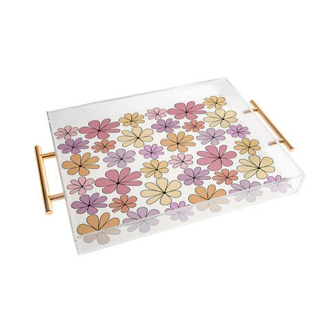Colour Poems Retro Daisy Multicolor IV Acrylic Tray