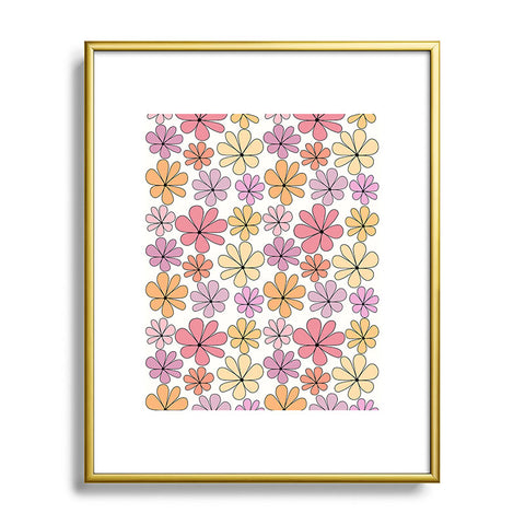 Colour Poems Retro Daisy Multicolor IV Metal Framed Art Print