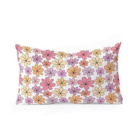 Colour Poems Retro Daisy Multicolor IV Oblong Throw Pillow