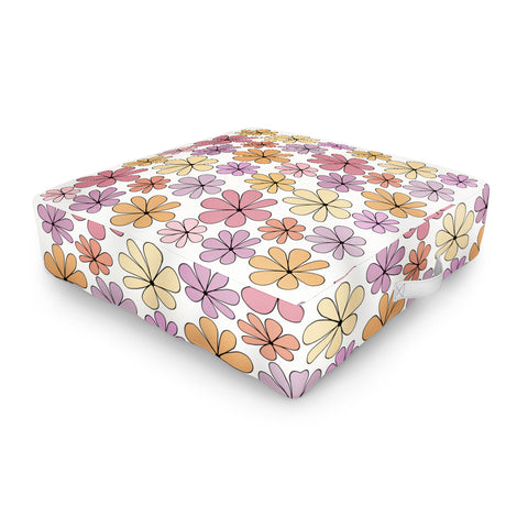 Colour Poems Retro Daisy Multicolor IV Outdoor Floor Cushion