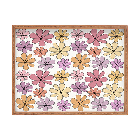 Colour Poems Retro Daisy Multicolor IV Rectangular Tray