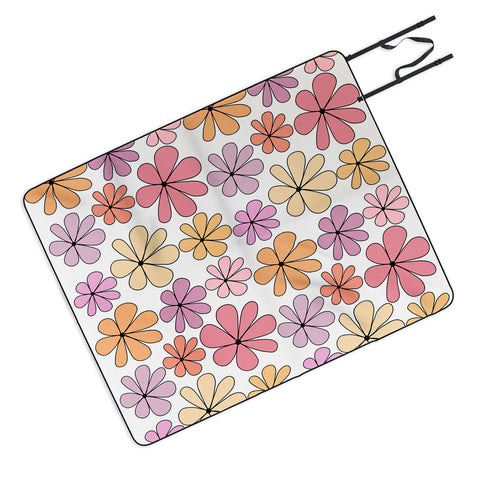 Colour Poems Retro Daisy Multicolor IV Picnic Blanket