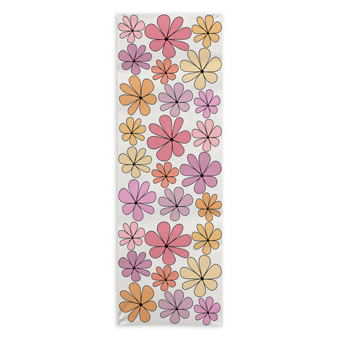 Colour Poems Retro Daisy Multicolor IV Yoga Towel