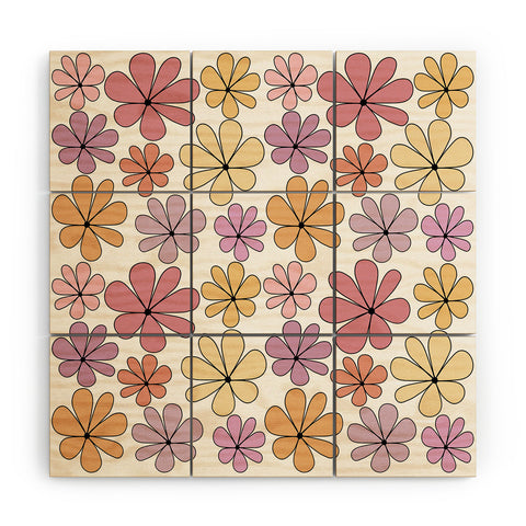Colour Poems Retro Daisy Multicolor IV Wood Wall Mural