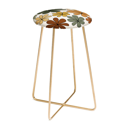 Colour Poems Retro Daisy Multicolor IX Counter Stool
