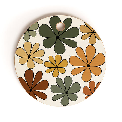 Colour Poems Retro Daisy Multicolor IX Cutting Board Round
