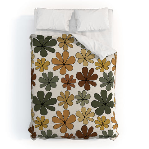 Colour Poems Retro Daisy Multicolor IX Duvet Cover