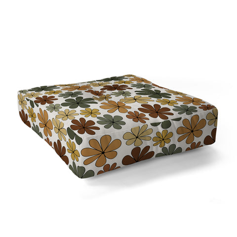 Colour Poems Retro Daisy Multicolor IX Floor Pillow Square