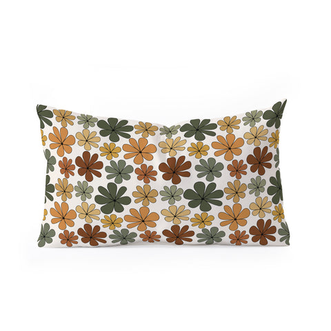 Colour Poems Retro Daisy Multicolor IX Oblong Throw Pillow