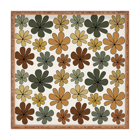Colour Poems Retro Daisy Multicolor IX Square Tray