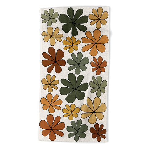 Colour Poems Retro Daisy Multicolor IX Beach Towel