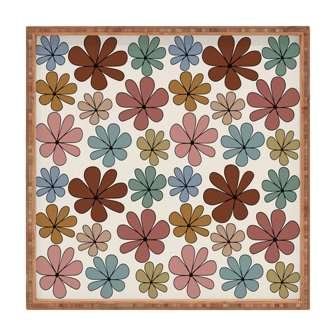 Colour Poems Retro Daisy Multicolor XII Square Tray