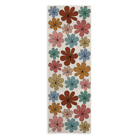 Colour Poems Retro Daisy Multicolor XII Yoga Towel