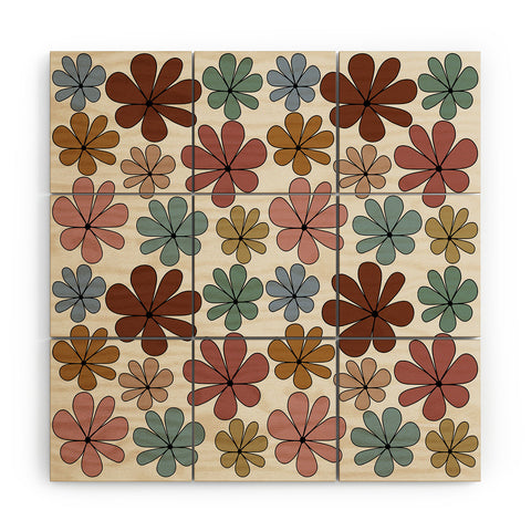 Colour Poems Retro Daisy Multicolor XII Wood Wall Mural