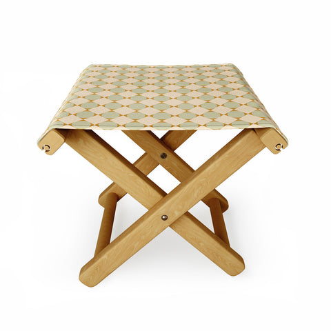 Colour Poems Retro Geometric Pattern III Folding Stool