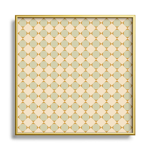 Colour Poems Retro Geometric Pattern III Square Metal Framed Art Print