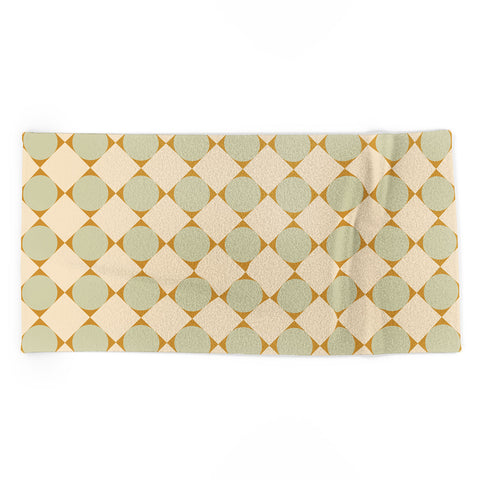 Colour Poems Retro Geometric Pattern III Beach Towel