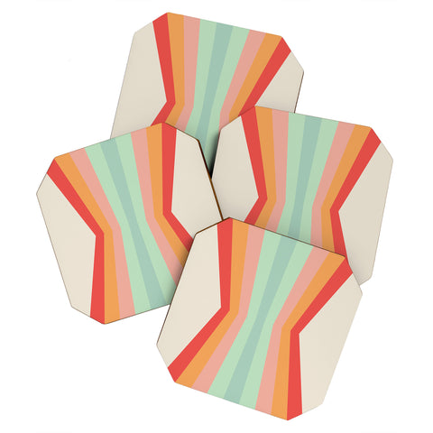 Colour Poems Retro Stripes Reflection II Coaster Set