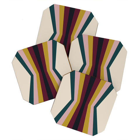 Colour Poems Retro Stripes Reflection III Coaster Set