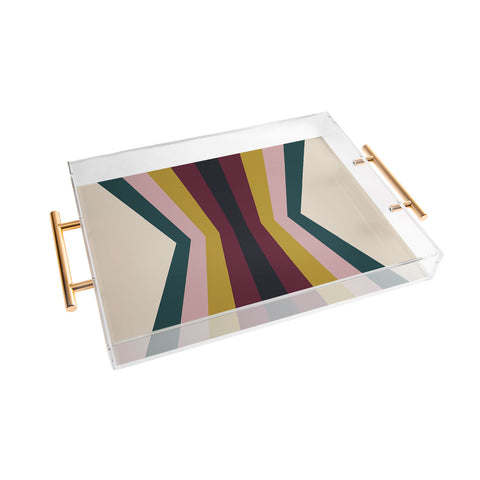 Colour Poems Retro Stripes Reflection III Acrylic Tray