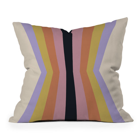Colour Poems Retro Stripes Reflection IV Outdoor Throw Pillow
