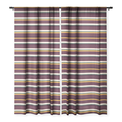 Colour Poems Retro Stripes XII Sheer Window Curtain