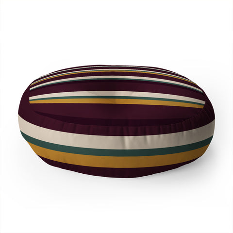 Colour Poems Retro Stripes XII Floor Pillow Round
