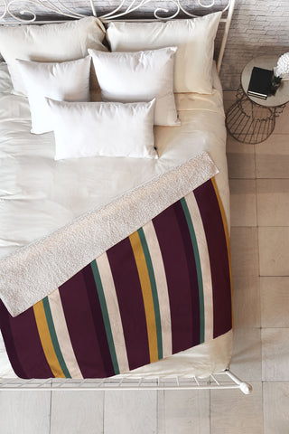 Colour Poems Retro Stripes XII Fleece Throw Blanket