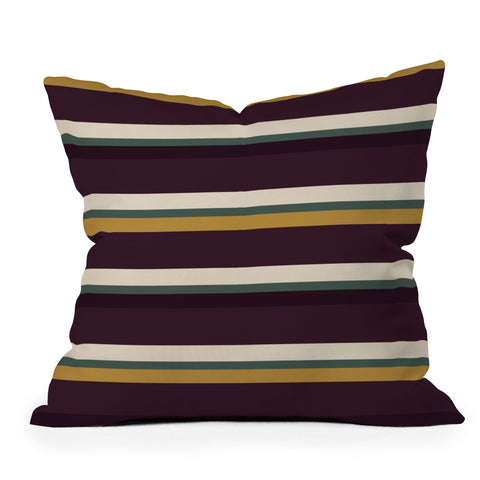 Colour Poems Retro Stripes XII Throw Pillow