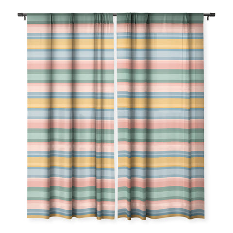 Colour Poems Retro Stripes XVI Sheer Window Curtain