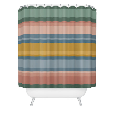 Colour Poems Retro Stripes XVI Shower Curtain