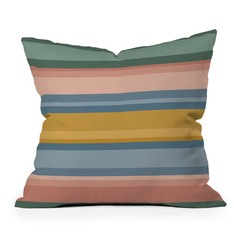 Colour Poems Retro Stripes XVI Outdoor Throw Pillow