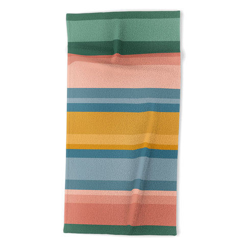 Colour Poems Retro Stripes XVI Beach Towel