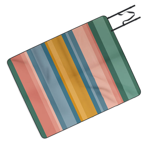 Colour Poems Retro Stripes XVI Picnic Blanket
