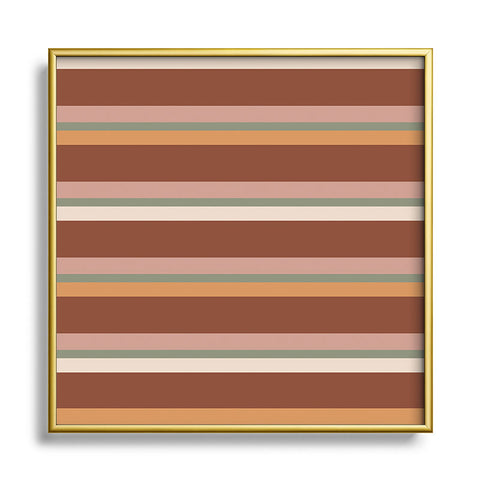 Colour Poems Retro Stripes XXIX Square Metal Framed Art Print
