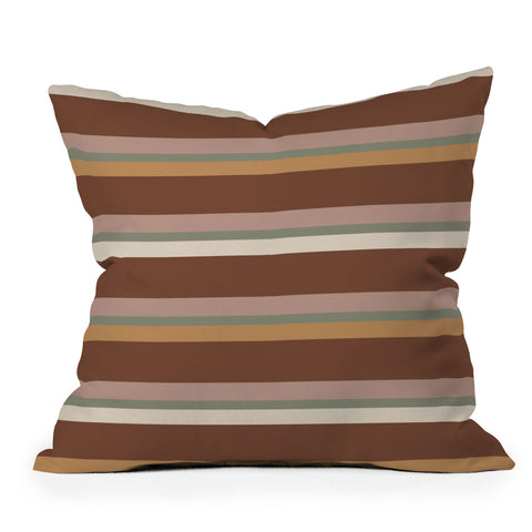 Colour Poems Retro Stripes XXIX Throw Pillow