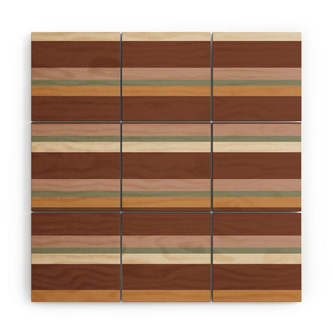 Colour Poems Retro Stripes XXIX Wood Wall Mural