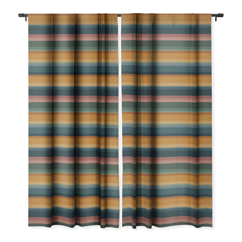 Colour Poems Retro Stripes XXVI Blackout Window Curtain