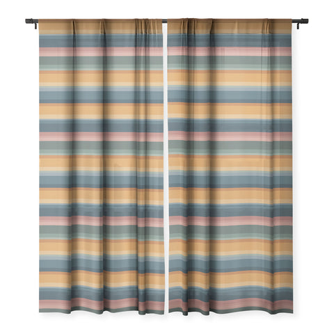 Colour Poems Retro Stripes XXVI Sheer Window Curtain