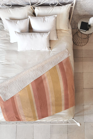 Colour Poems Retro Stripes XXXI Fleece Throw Blanket