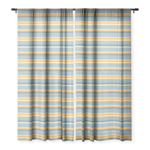 Colour Poems Retro Stripes XXXIII Sheer Window Curtain