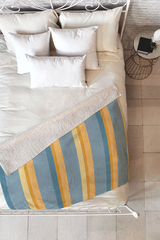 Colour Poems Retro Stripes XXXIII Fleece Throw Blanket