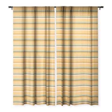 Colour Poems Retro Stripes XXXIV Sheer Window Curtain