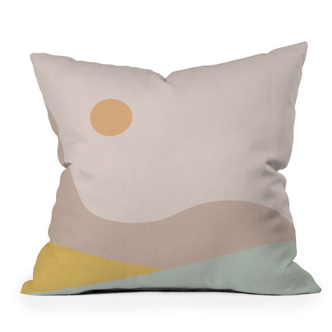 Colour Poems Rolling Hills Minimalism II Outdoor Throw Pillow