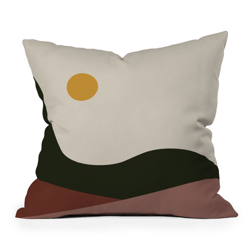 Colour Poems Rolling Hills Minimalism Outdoor Throw Pillow