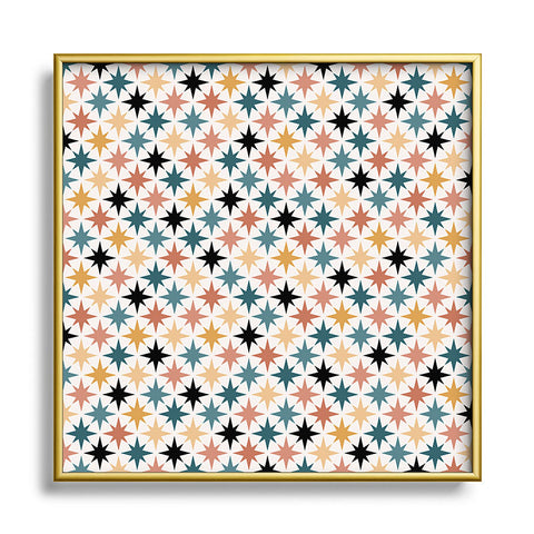 Colour Poems Starry Multicolor VIII Square Metal Framed Art Print